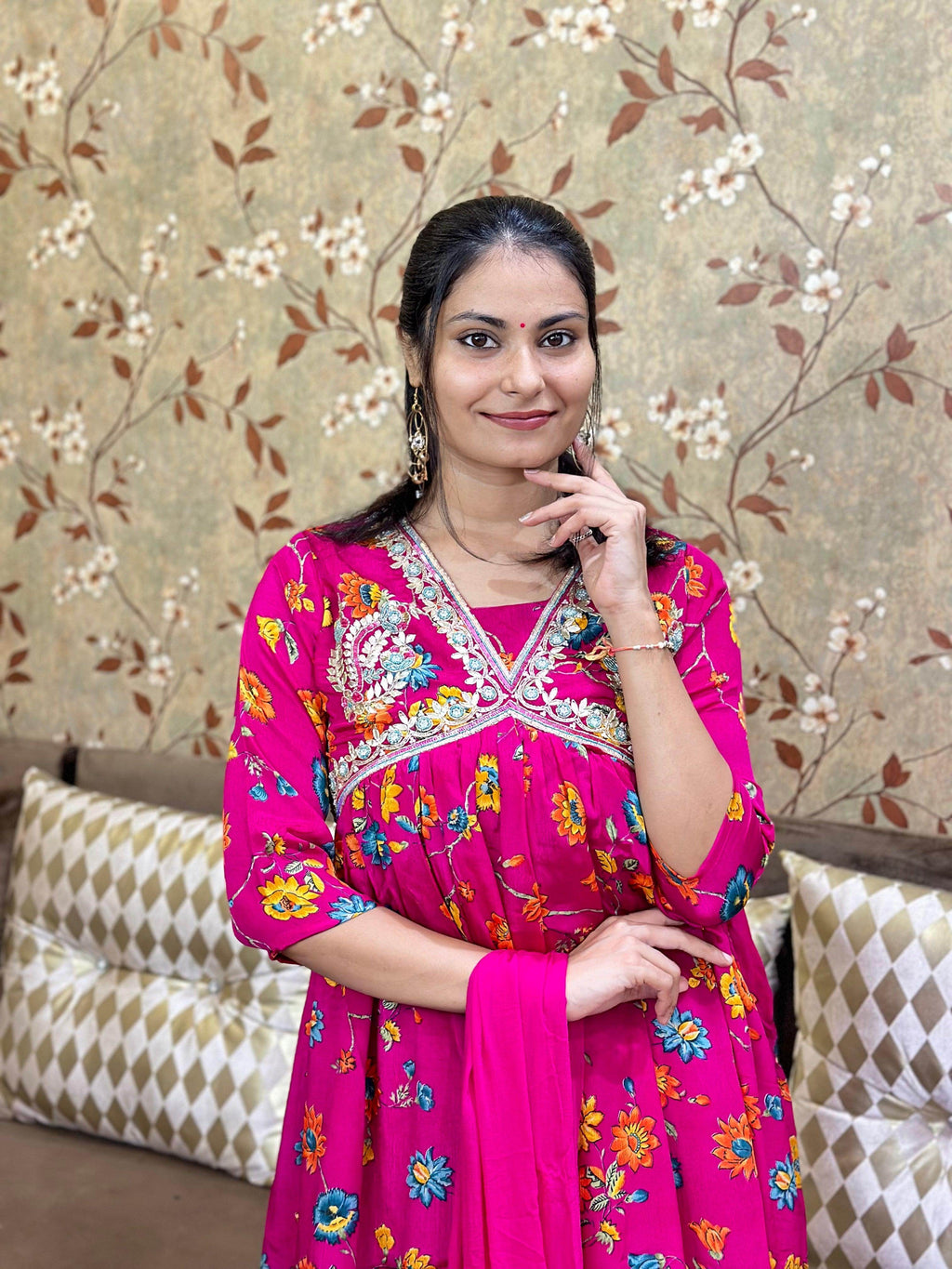 Alia Cut Chinon Suit Set