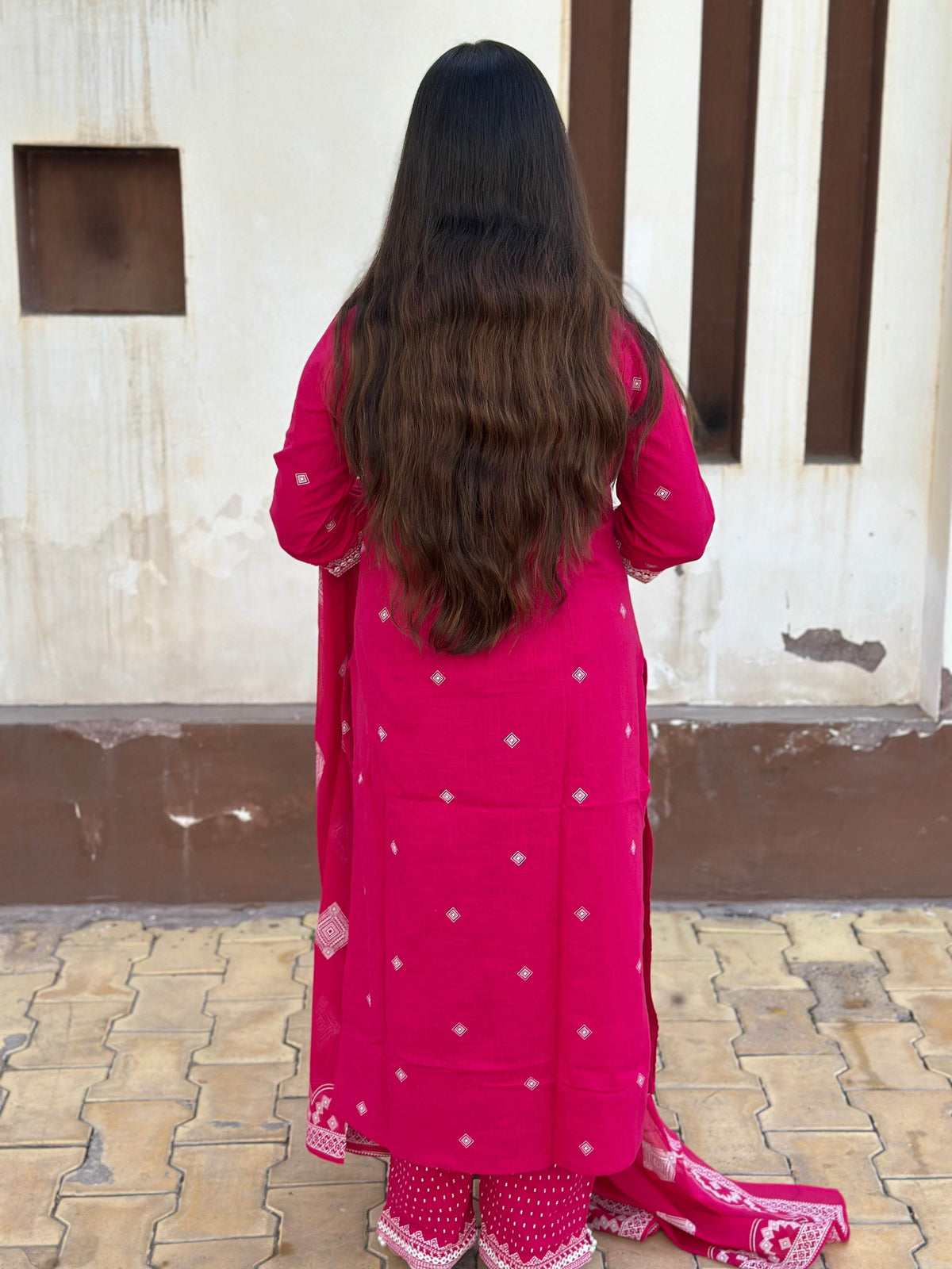 Cotton Flex kurta set with pants & dupatta