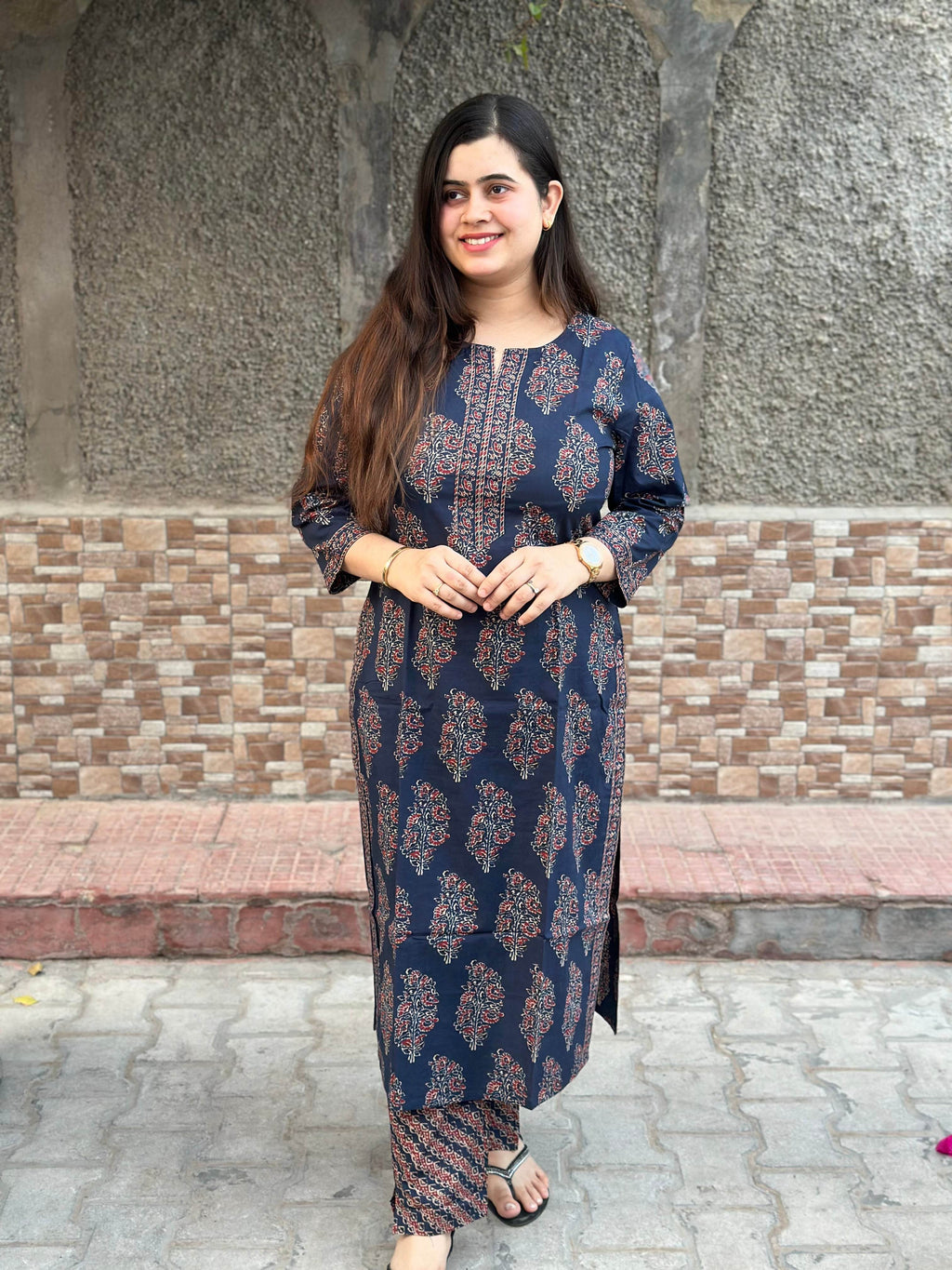 Ajrakh print kurta set with pants