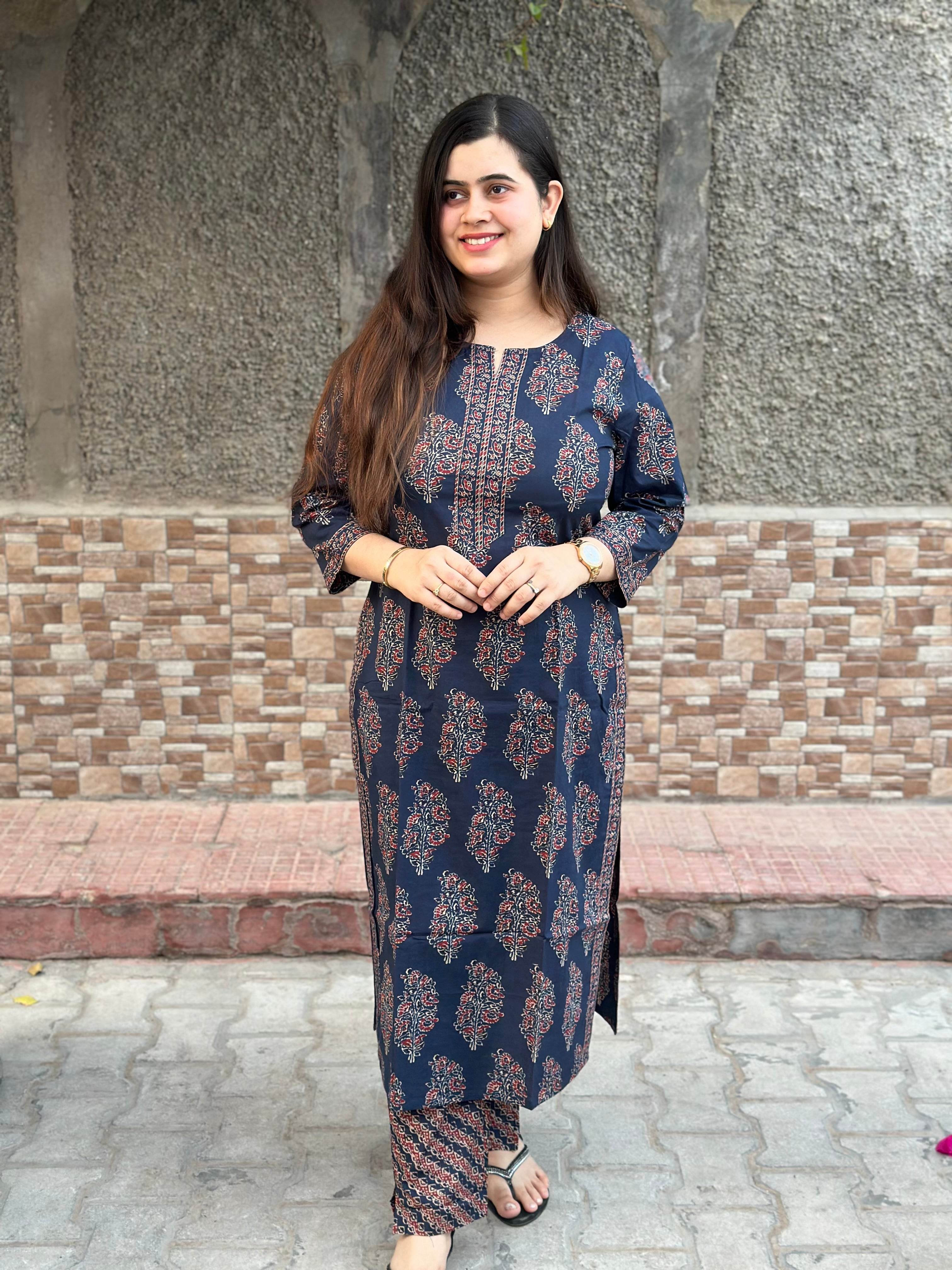 Ajrakh print kurta set with pants