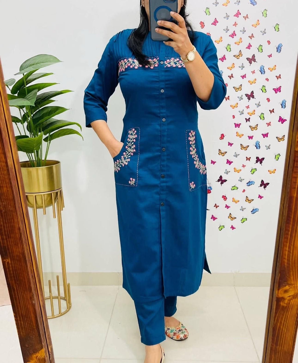 Amayra Cotton Flex Blue kurta Set