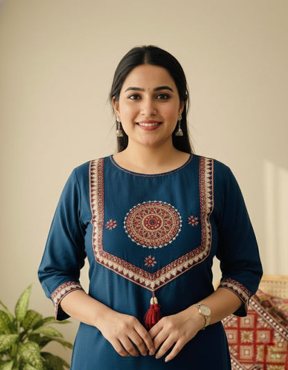 Amayra Arjakh Cotton Kurti Pant Dupatta Set – Thread & Lace