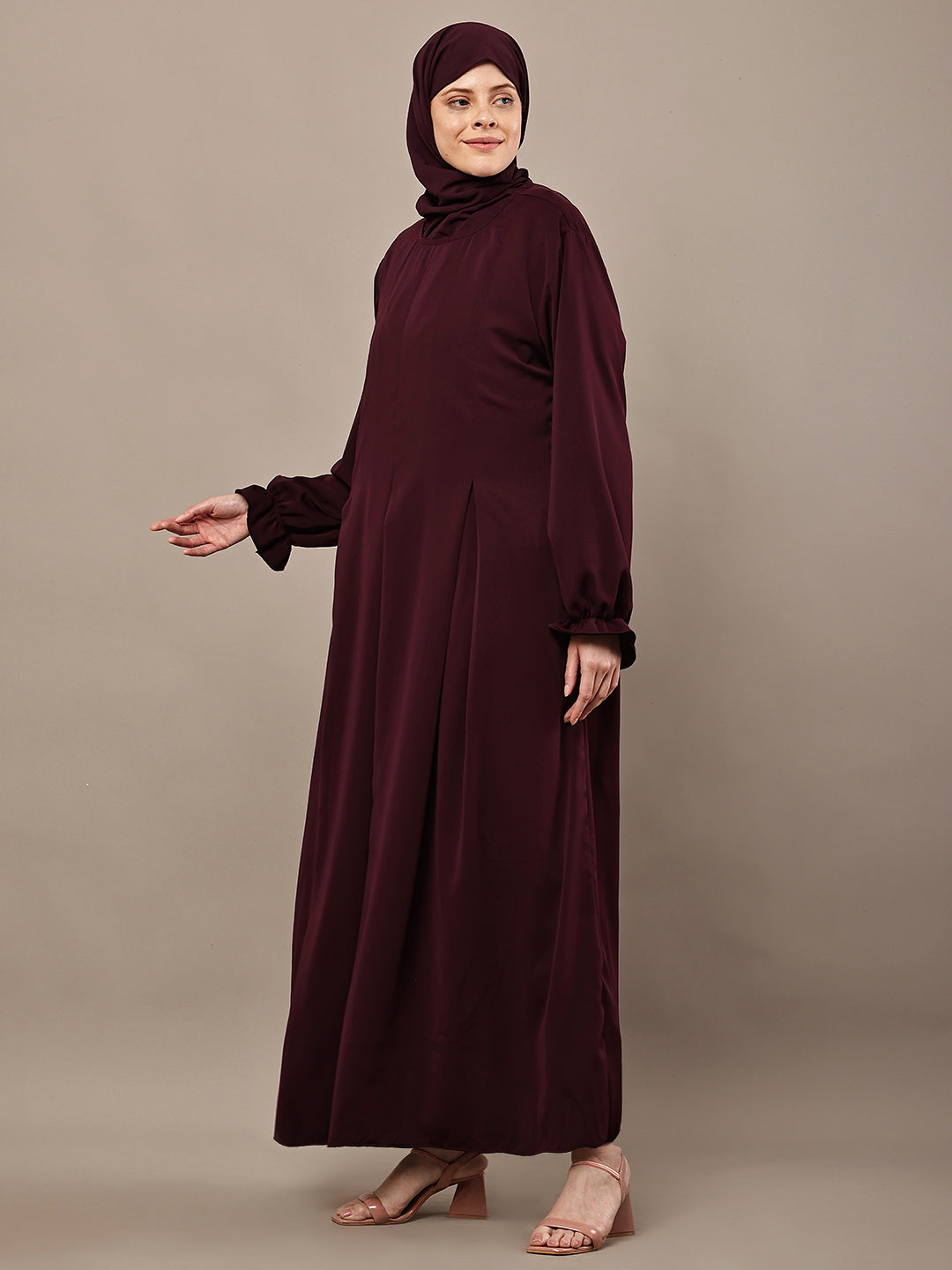 Hafsa Wine Flow Abaya