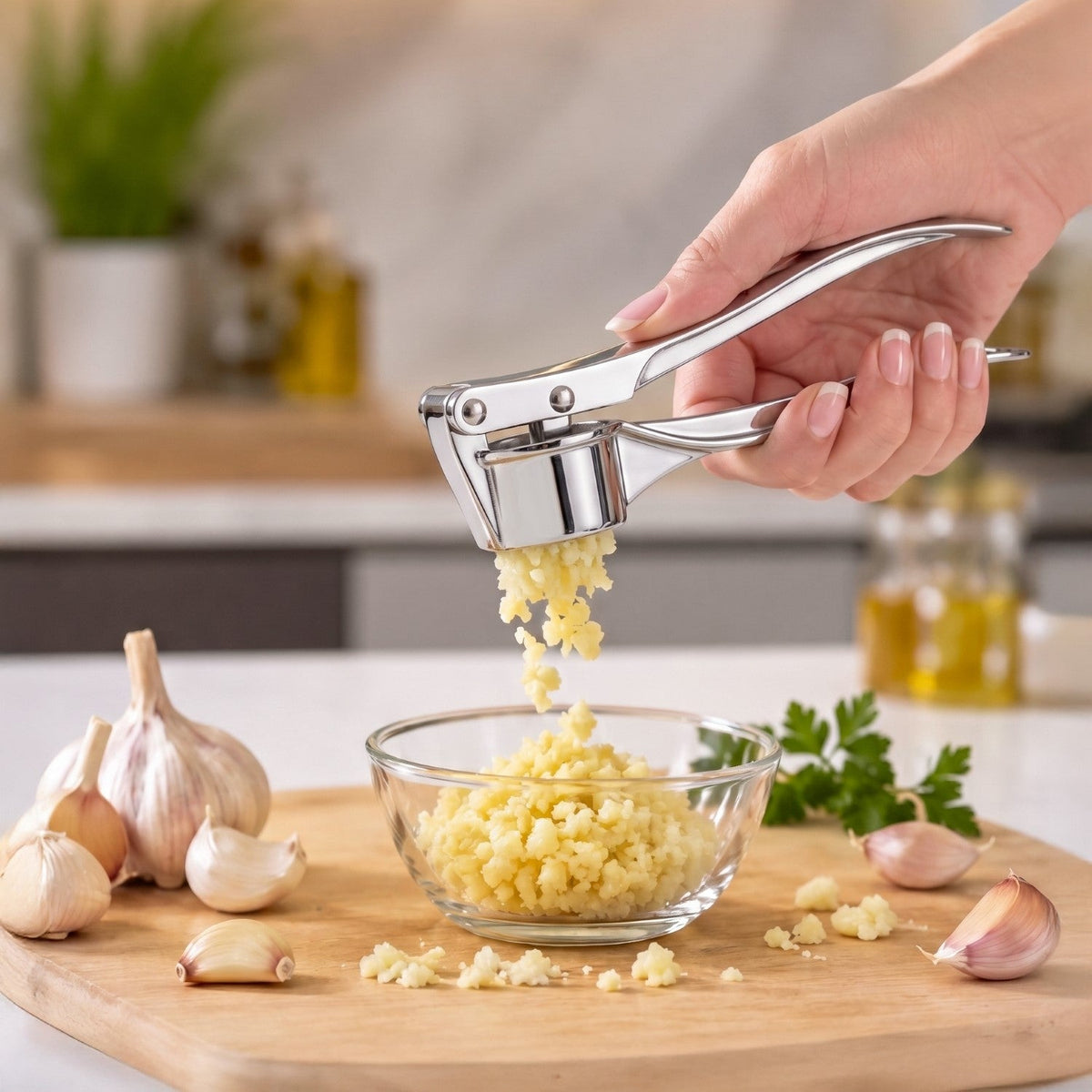 Stainless Steel Garlic Crusher Press