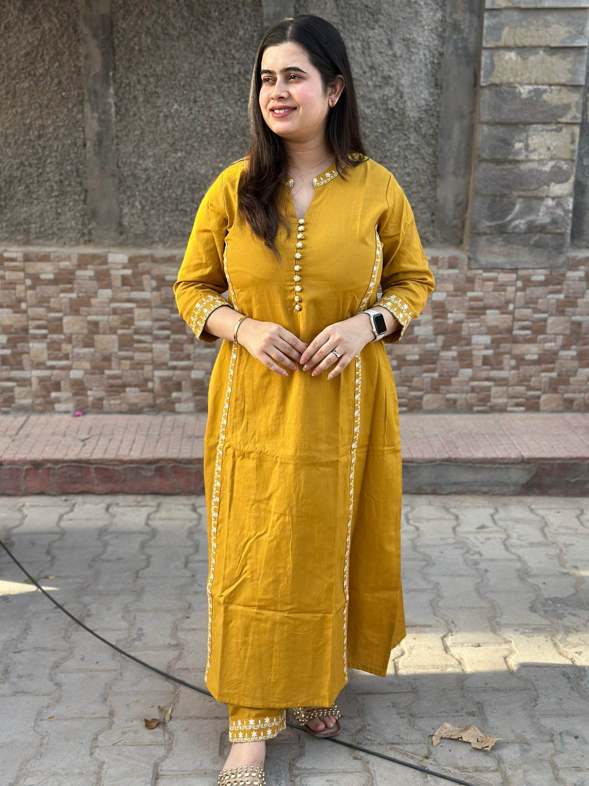 Cotton kurta set with pants