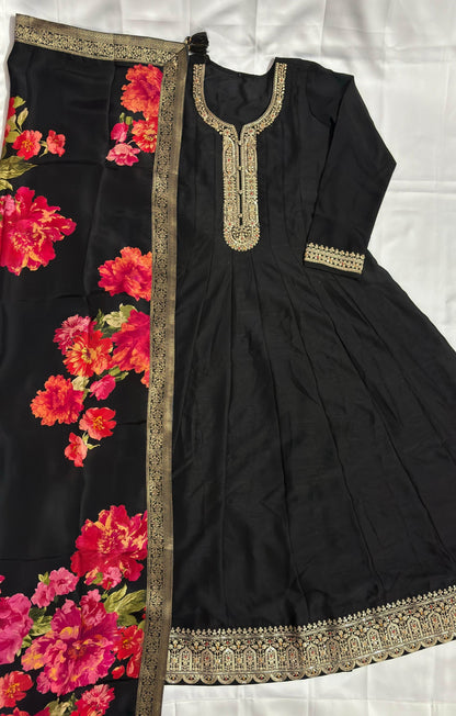 Dola Silk Party wear Frock Suit