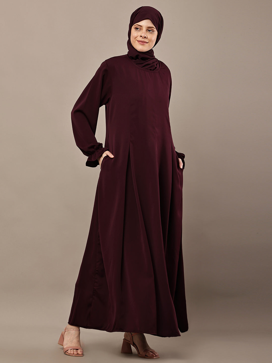 Hafsa Wine Flow Abaya
