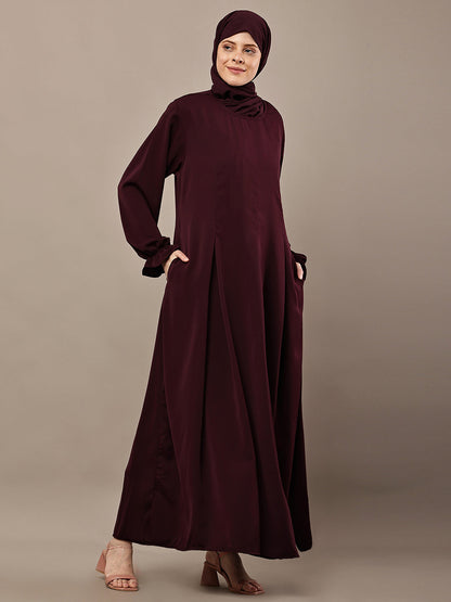 Hafsa Wine Flow Abaya