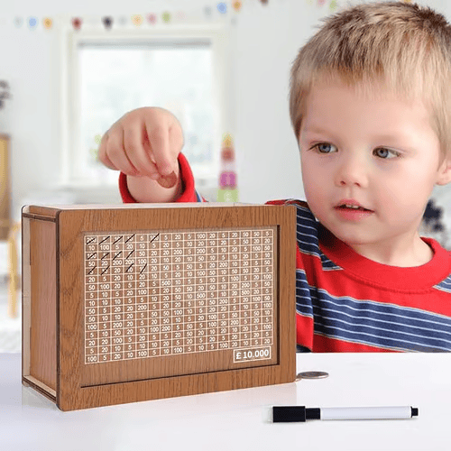 Cash Vault Wooden Savings Box