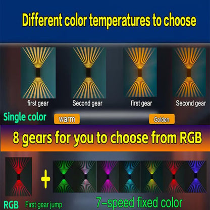 4 LED Solar Colorful Wall Lights Outdoor Light Waterproof
