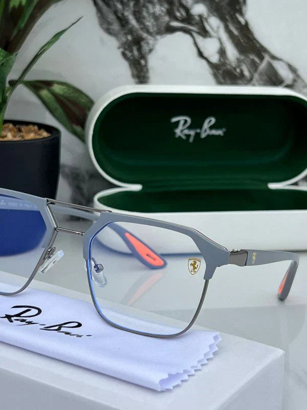 RB #4 METAL GREY BLUE CUT UV-400 SUNGLASSES