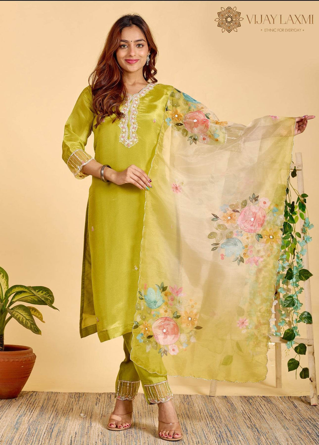 Modal Shimmer Silk Suit