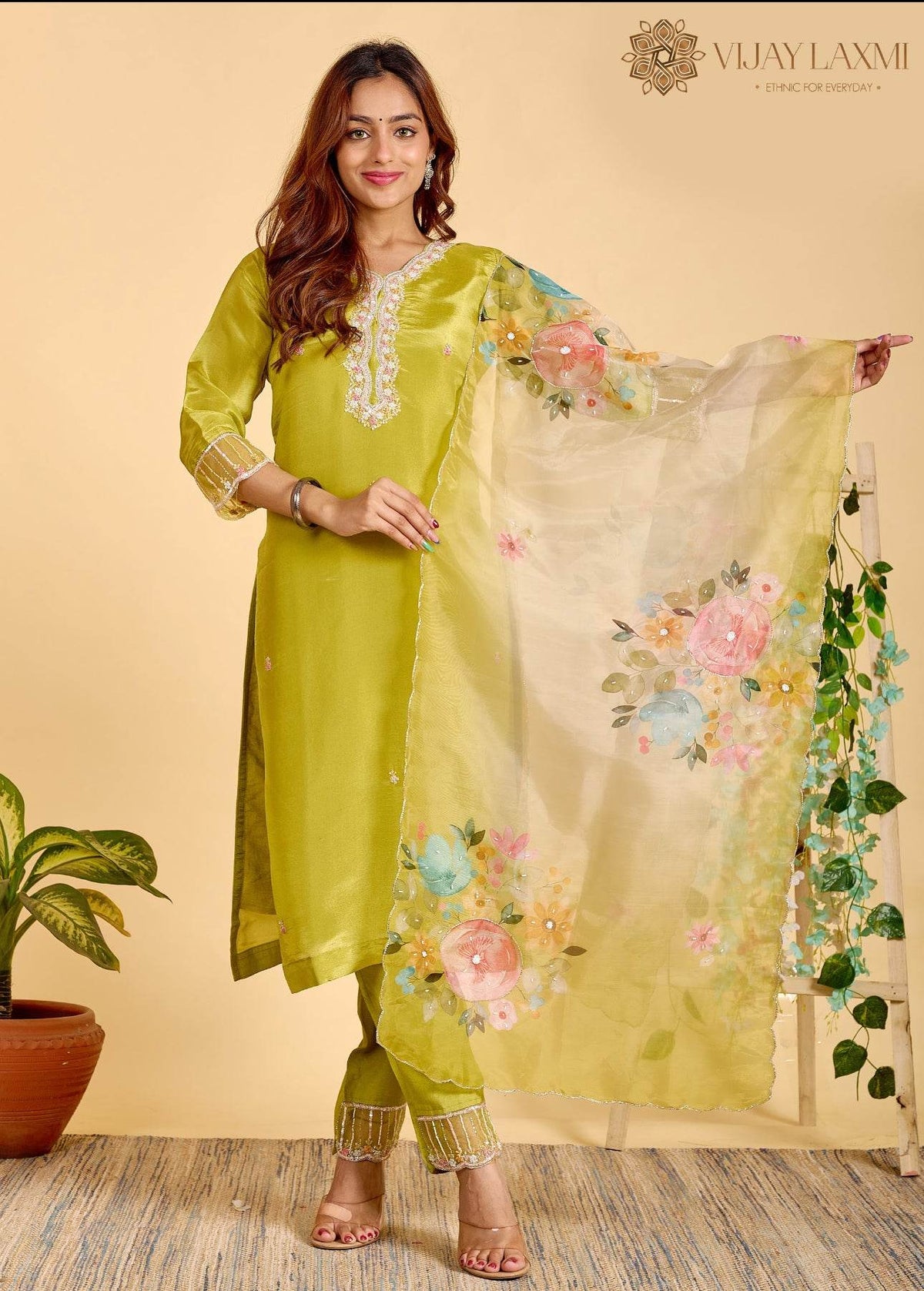 Modal Shimmer Silk Suit