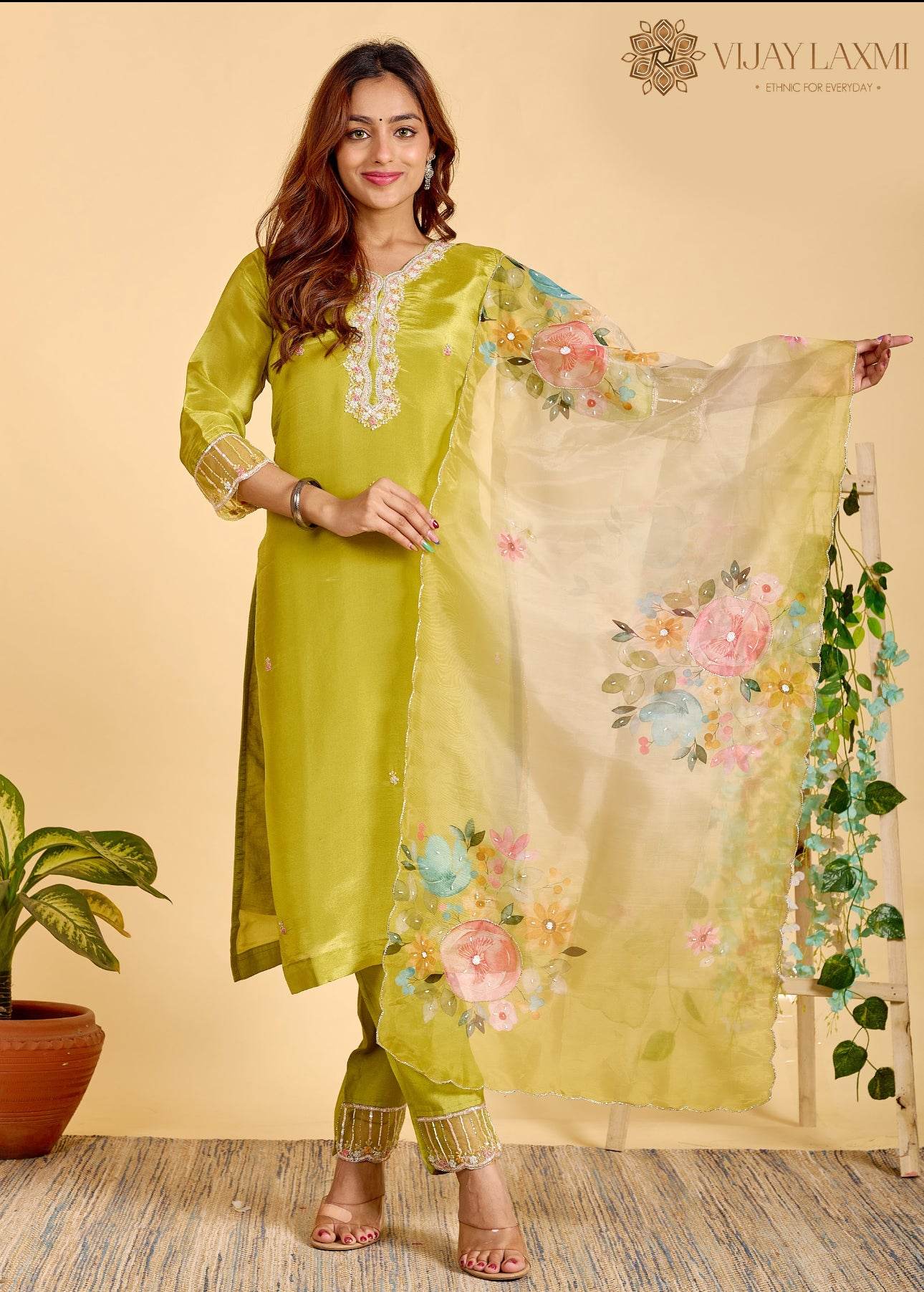 Modal Shimmer Silk Suit