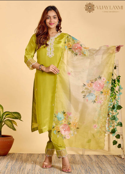 Modal Shimmer Silk Suit