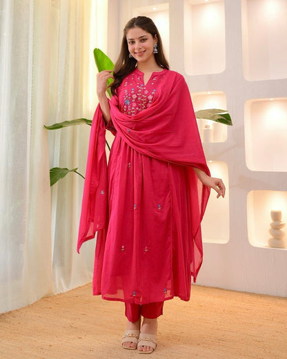 Amayra Cotton Threadwork Pant Dupatta Set – Thread & Lacework
