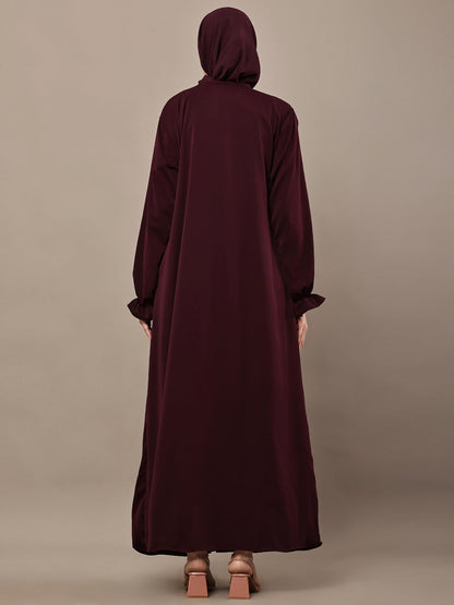 Hafsa Wine Flow Abaya