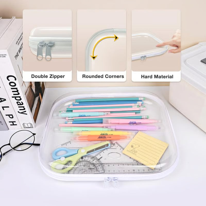 Clear Hard Shell Zipper Case 3PCS