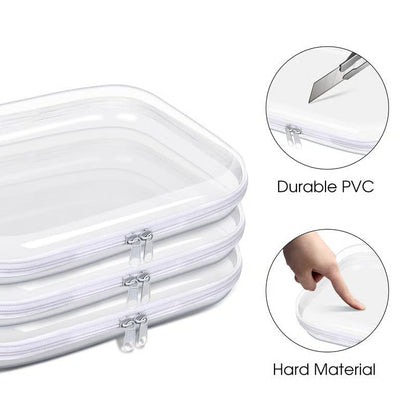 Clear Hard Shell Zipper Case 3PCS