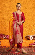 Plus size Banarasi silk suit