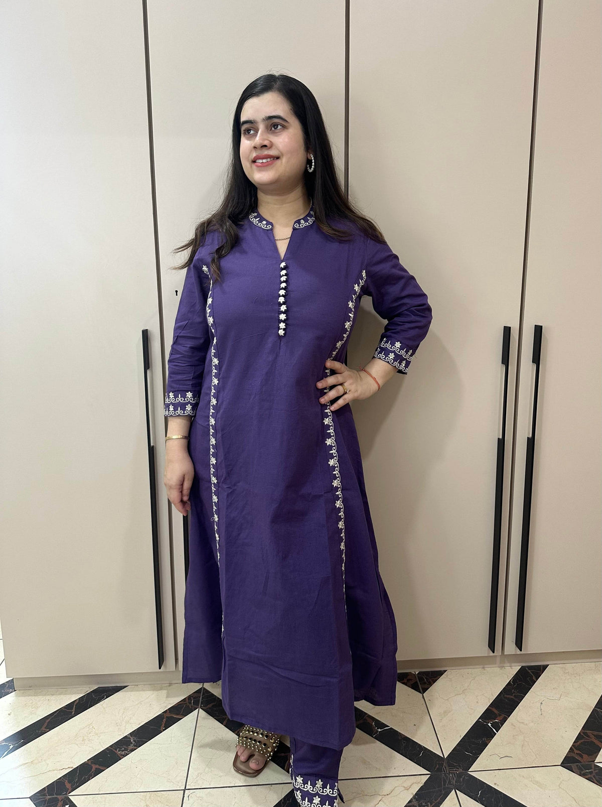 Cotton kurta set with pants