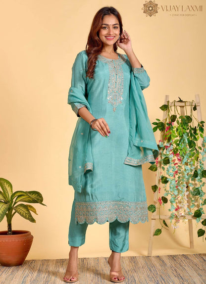 Modal Shimmer Silk Suit
