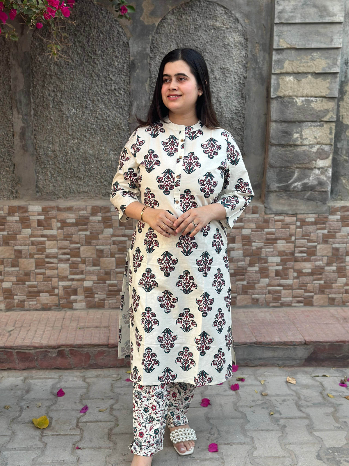Ajrakh print cotton kurta set with pants