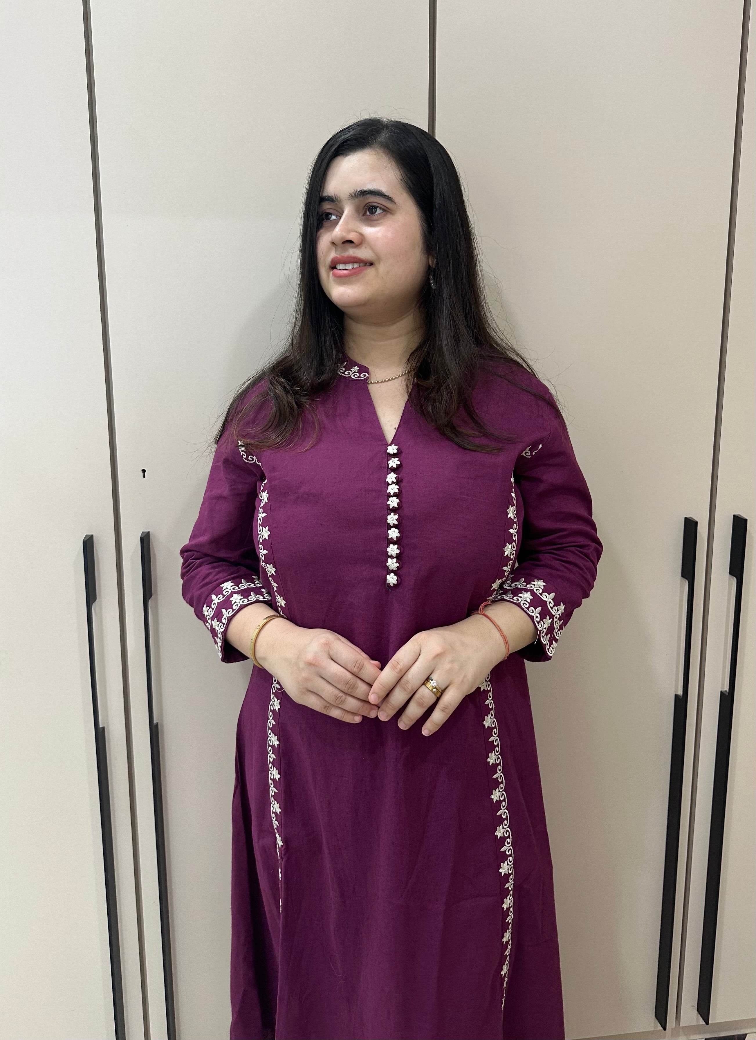Cotton kurta set with pants