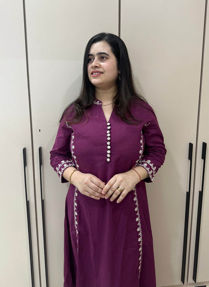 Cotton kurta set with pants