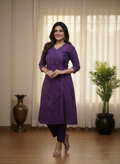 Cotton Chikankari kurta Set