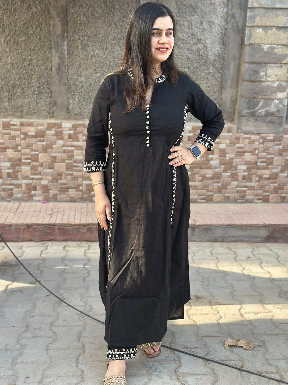 Cotton kurta set with pants