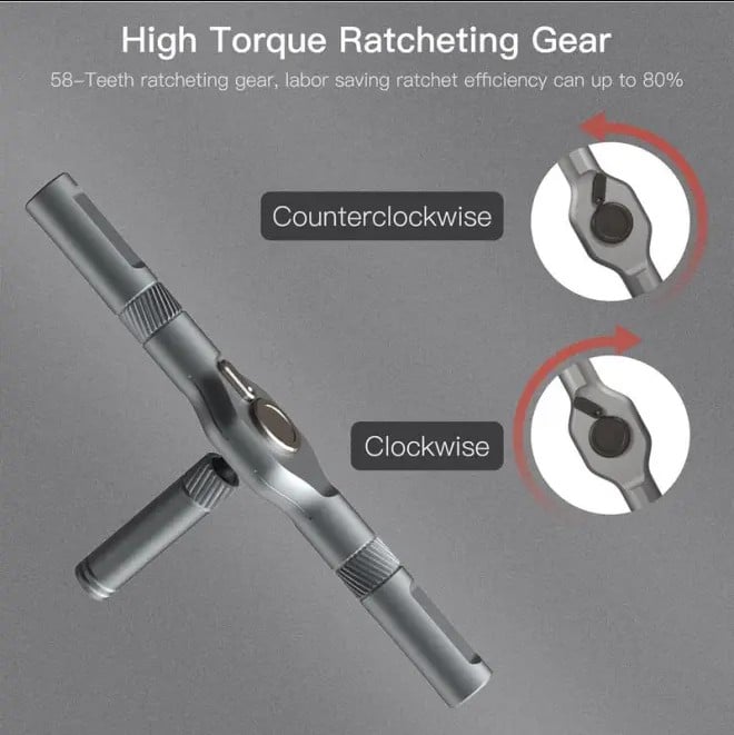 DIY screwdriver 24 in 1, switchable screwdriver shape to adapt to various home repairs, cool home repair tool box, compact and portable, does not take up space ratchet screwdriver