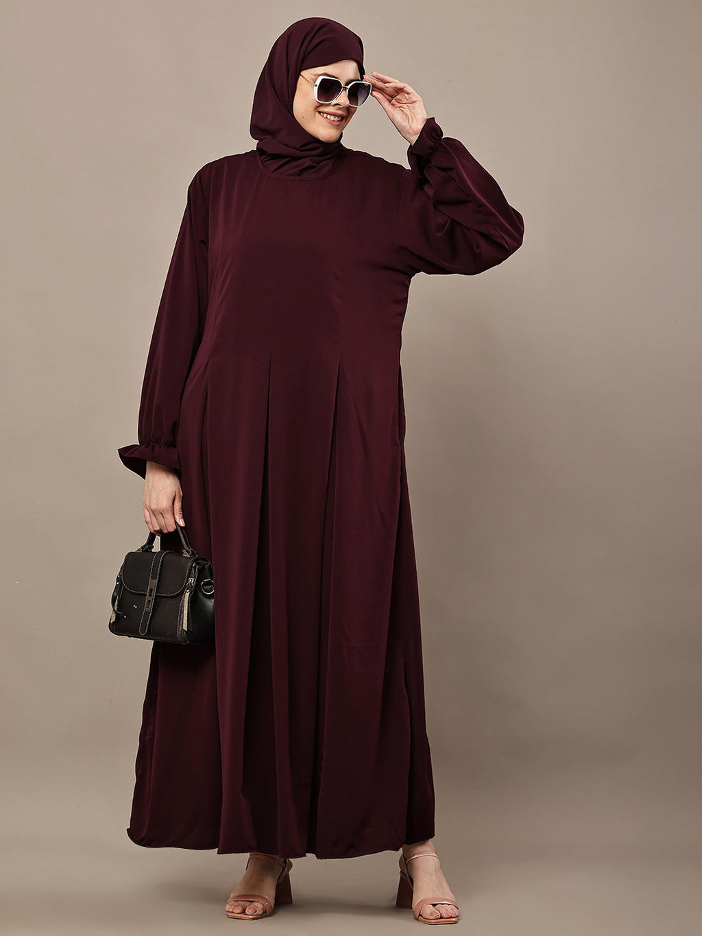 Hafsa Wine Flow Abaya