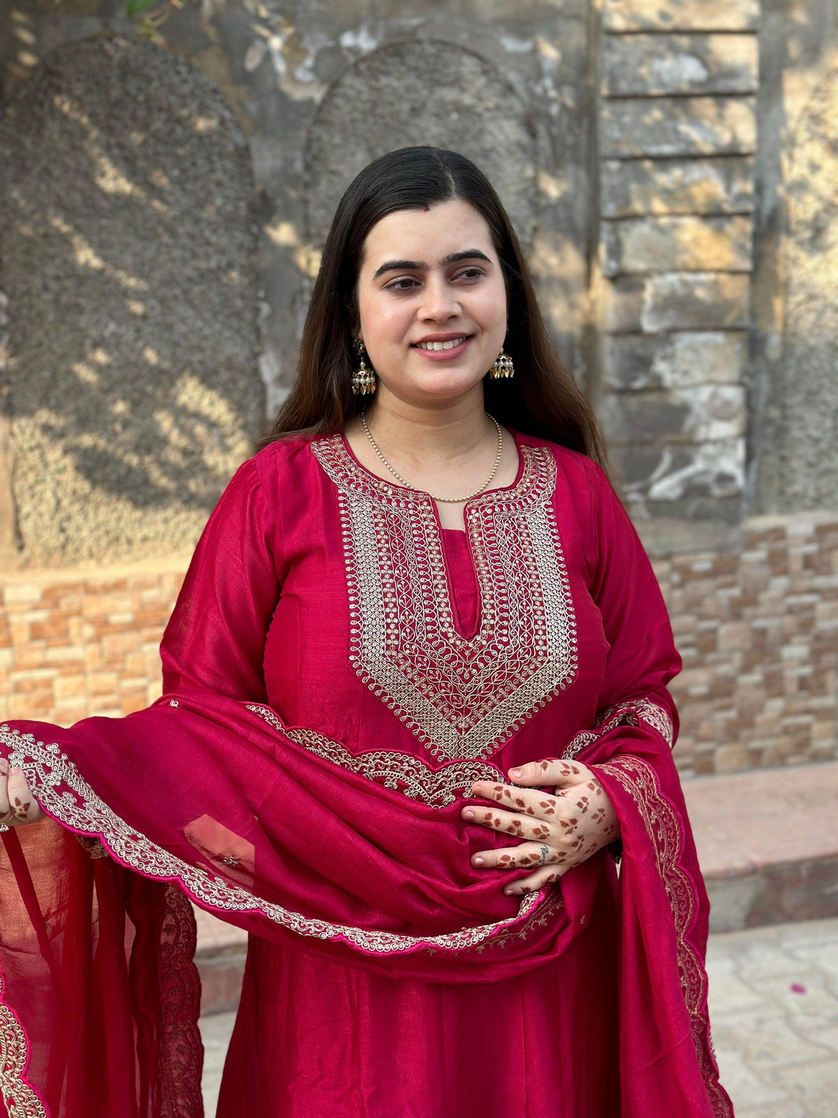 Soft Chinon Silk Suit For Women