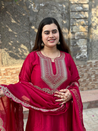 Soft Chinon Silk Suit For Women