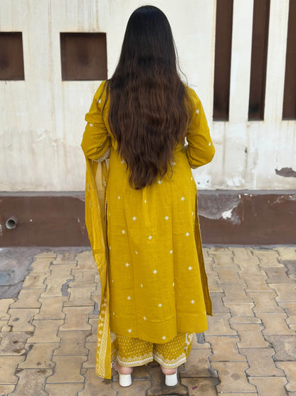 Cotton Flex kurta set with pants & dupatta