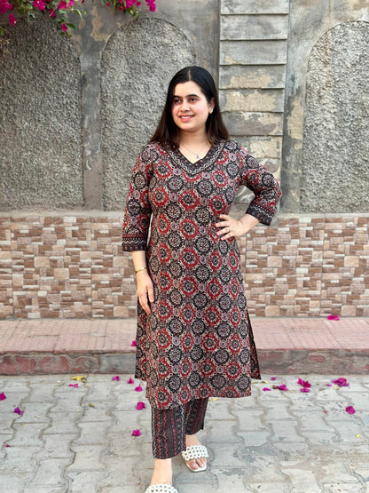 Ajrakh print kurta set with pants