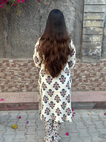 Ajrakh print cotton kurta set with pants