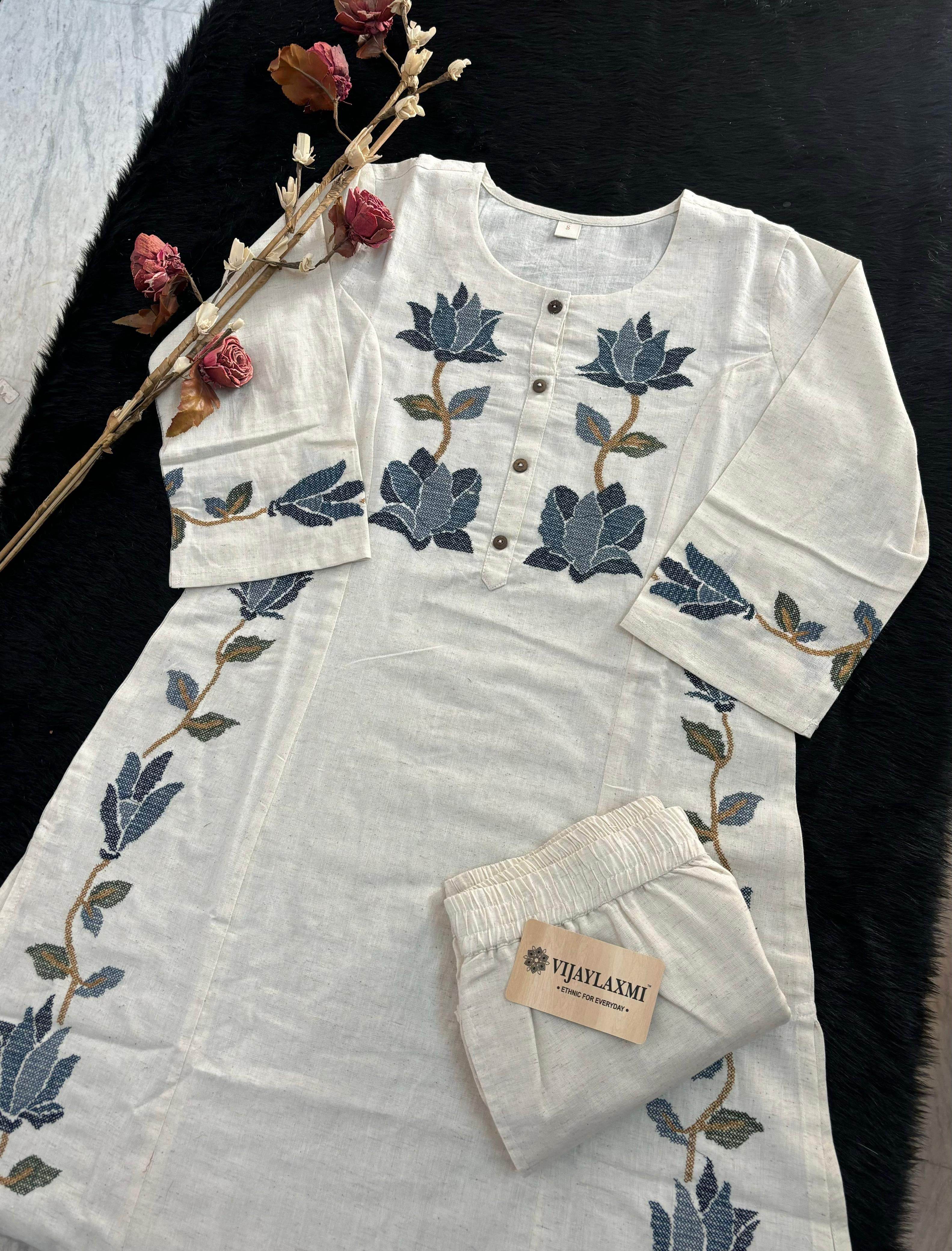 Pure cotton kurta set with pants