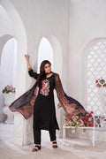 Soft Crepe Silk Suit For Women Black