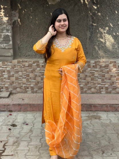 Modal Shimmer Silk Suit