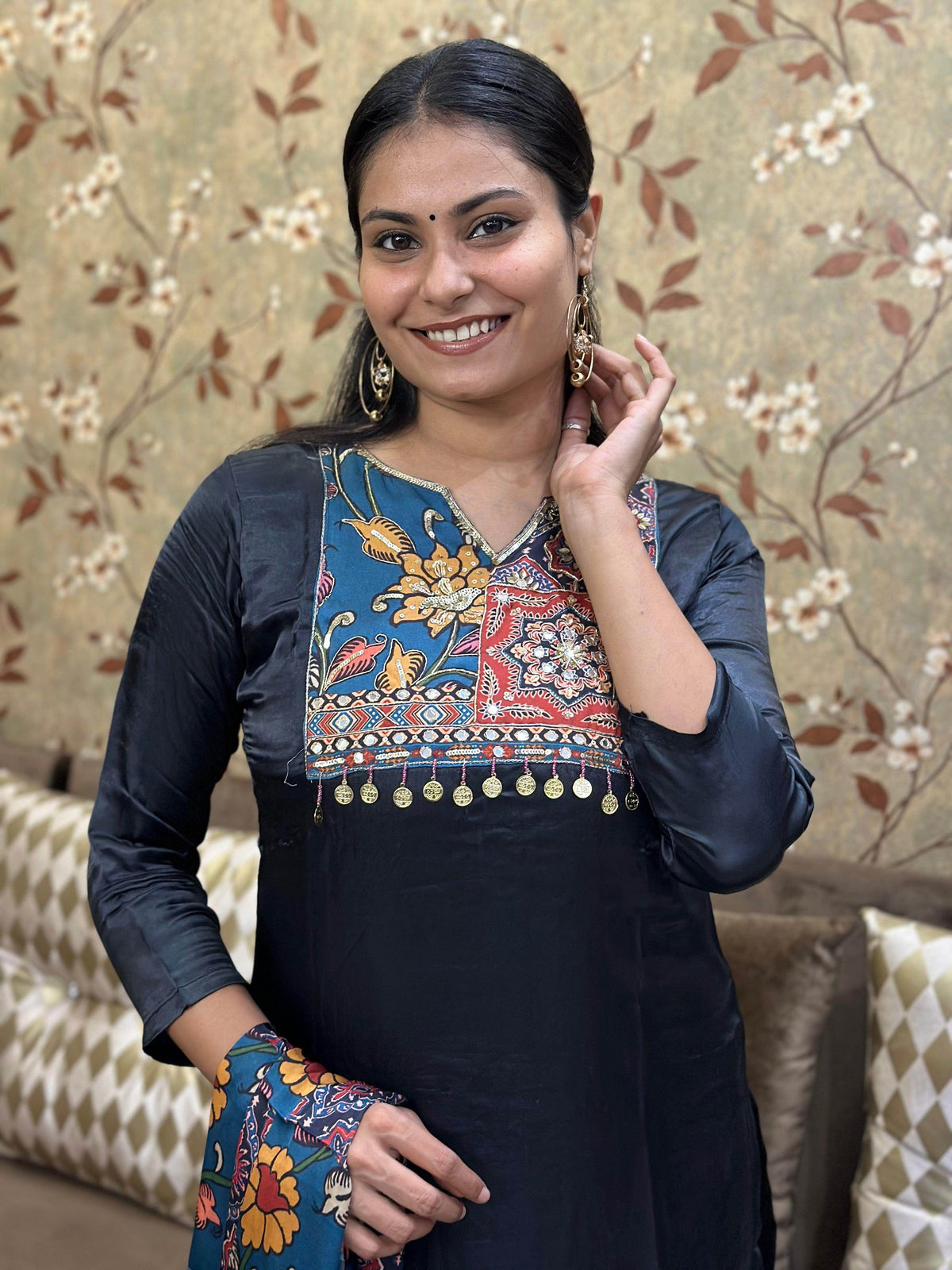 Phulkari Silk suit