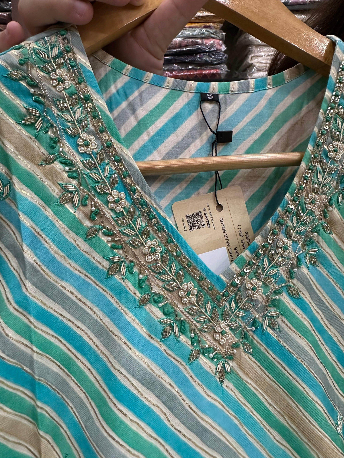 Muslin Silk lehariya Suit Set