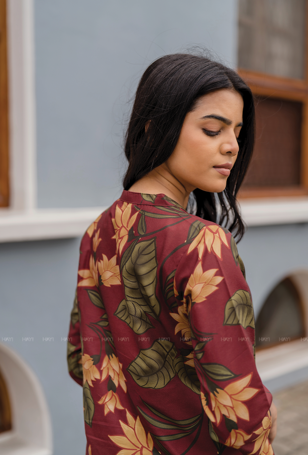 Terra Red with Earthy Boho floral printed Linen Blend Co-ords