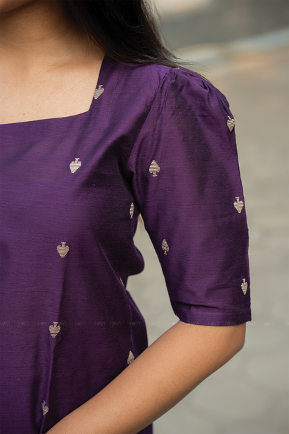 Noorvi Stripe Violet 3 Piece Viscose Jacquard Weave Kurta with Pant & Dupatta