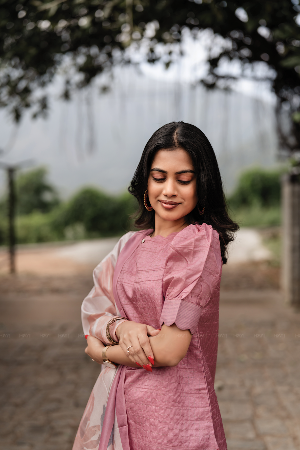 Radiance Mist Pink 3 Piece Tussar Silk Blend Printed Kurta with Pant & Dupatta