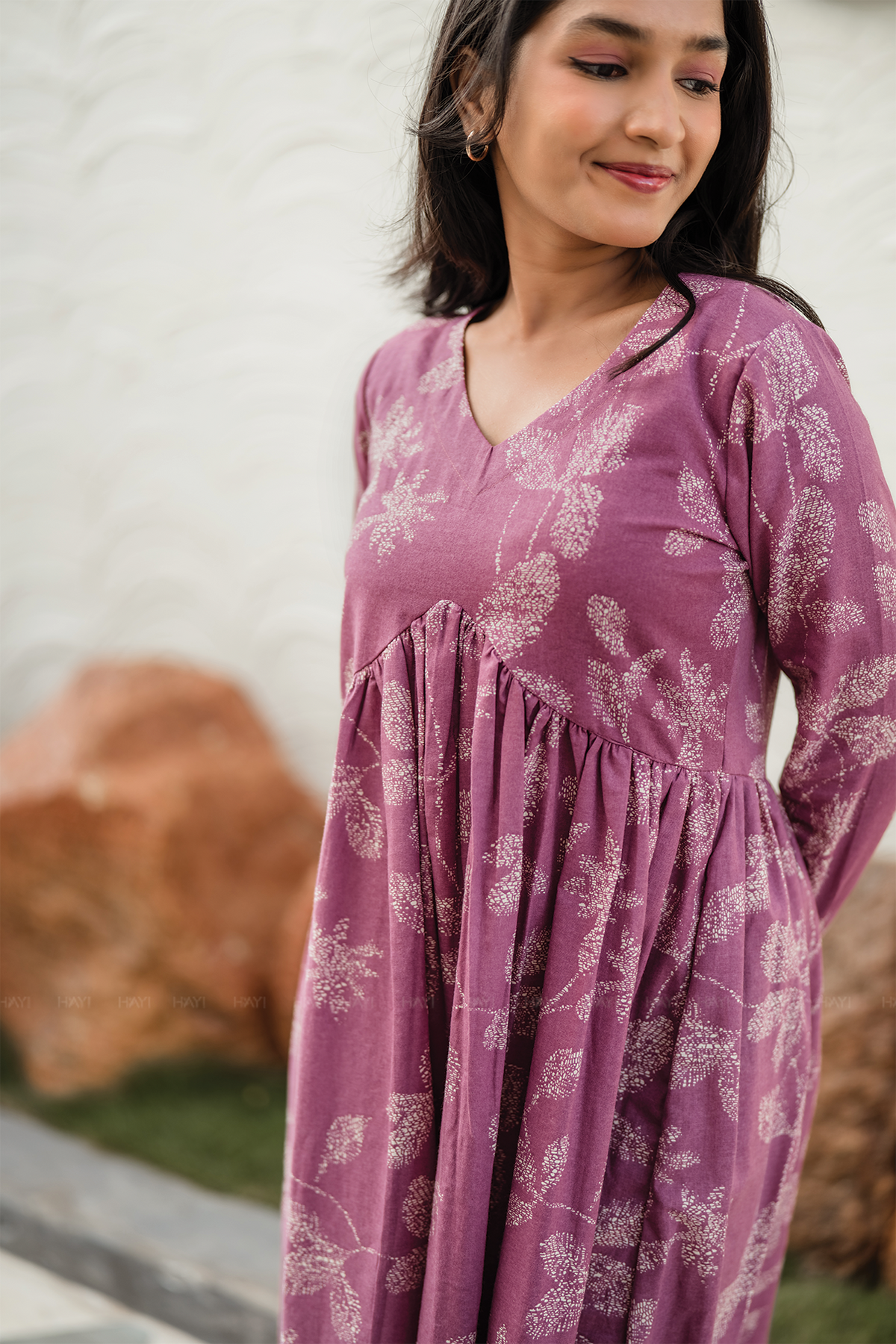Astral Pink with Aurara Bloom floral printed Cotton Dress