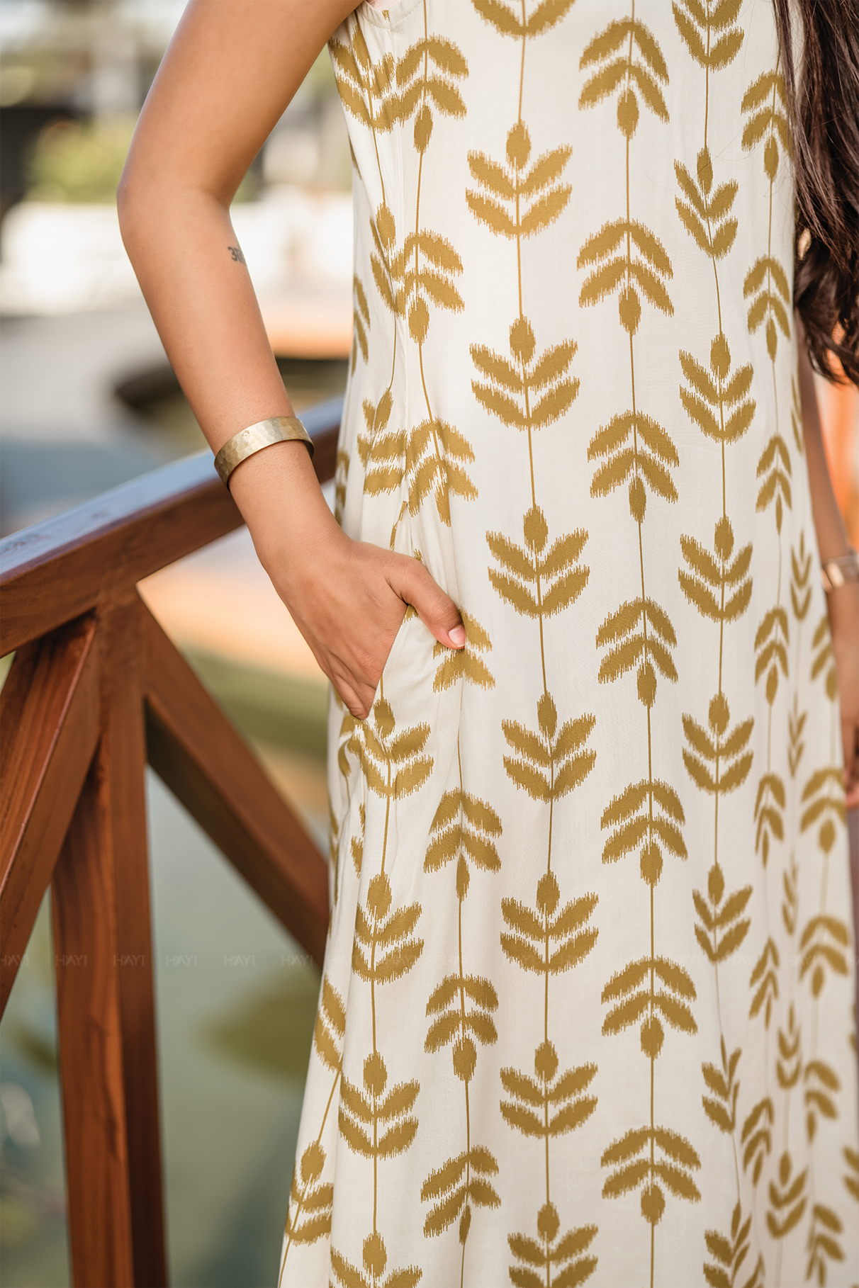 Sona Bloom Sandal Viscose Co-ord with Close Neck and Attached 3/4th Sleeves