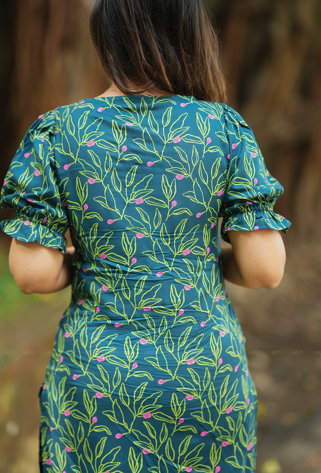 Shroud Green with Spring Veil floral printed Viscose Kurta
