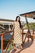 Sona Bloom Sandal Viscose Co-ord with Close Neck and Attached 3/4th Sleeves